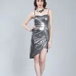 Strappy Tulip Dress L Silver