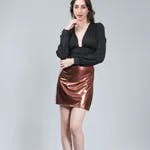 Metallic Short Skirt One Size Copper