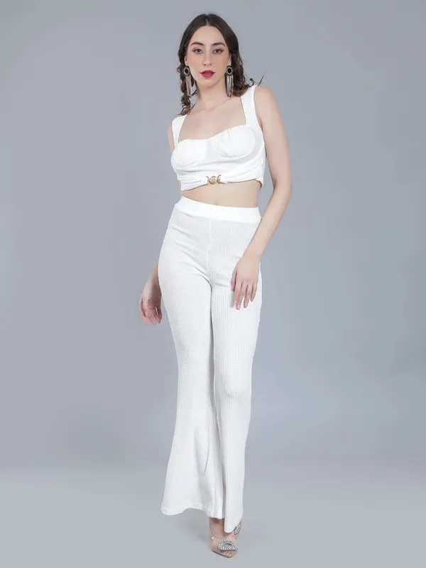 Knitted Two-Piece Set S White