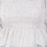 Tulle Smocking Glitter Top One Size Apricot