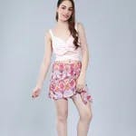 Twisted Knot Crop Top S Pink