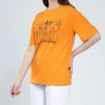 Graphic Round Neck T-Shirt S Orange
