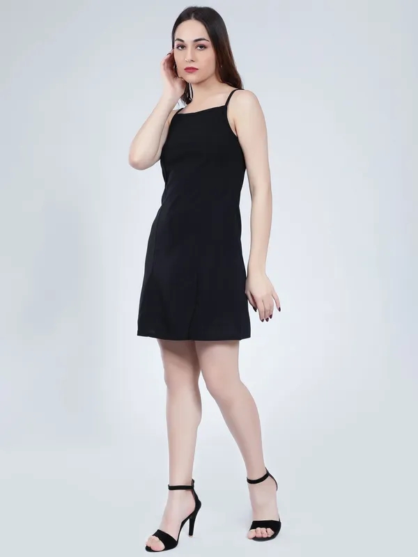 Split Bodycon Dress One Size Black