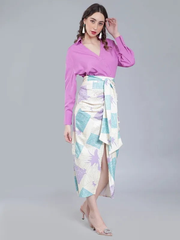 Scribble  Printed Two-Piece Set S Purple