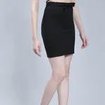 Belted Short Skirt M Black