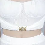 Knitted Two-Piece Set S White