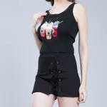 Sweet Summer Ribbed Tank Top One Size Black