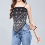 Backless Scarf Top One Size Black