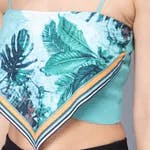 Print Handkerchief Flap Cami Top One Size Sea Blue