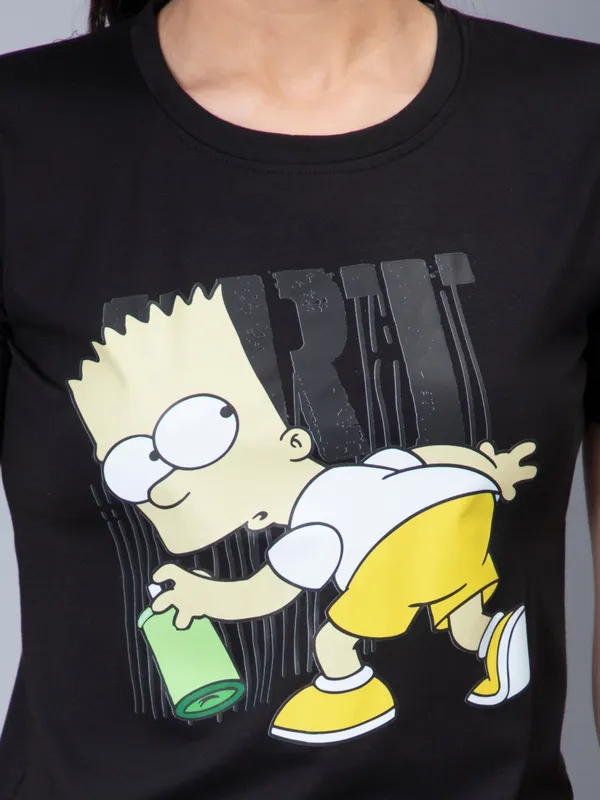 Simpson Print T-Shirt One Size Black